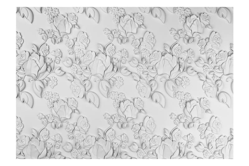 Fototapet White Ornament Roses 350x245 - Artgeist sp. z o. o. - Boligtilbehør - Vægdekoration - Tapeter - Fototapeter