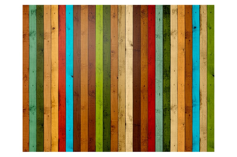 Fototapet Wooden Rainbow 200x154 - Artgeist sp. z o. o. - Boligtilbehør - Vægdekoration - Tapeter - Fototapeter