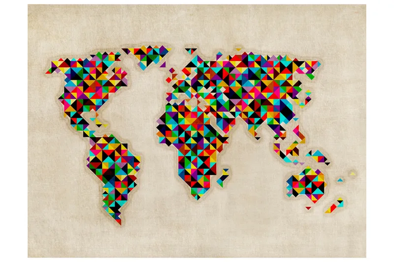Fototapet World Map A Kaleidoscope Of Colors 300x231, Artgeist sp. z o. o.
