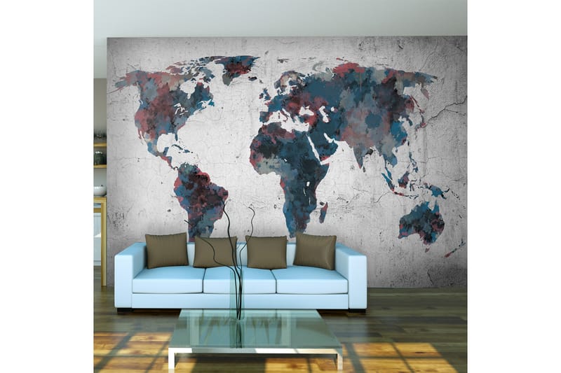 Fototapet World Map On The Wall 350x270, Artgeist sp. z o. o.