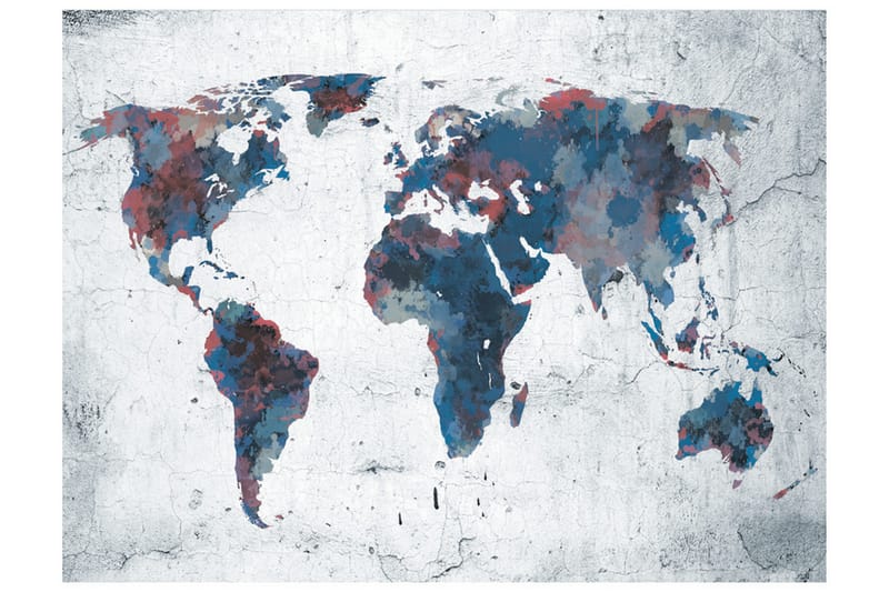 Fototapet World Map On The Wall 400x309 - Artgeist sp. z o. o. - Boligtilbehør - Vægdekoration - Tapeter - Fototapeter