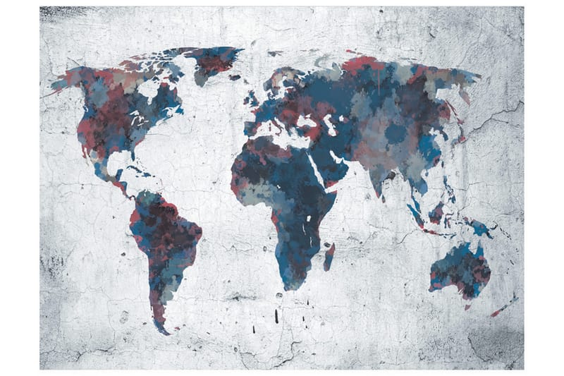 Fototapet World Map On The Wall 400x309 - Artgeist sp. z o. o. - Boligtilbehør - Vægdekoration - Tapeter - Fototapeter