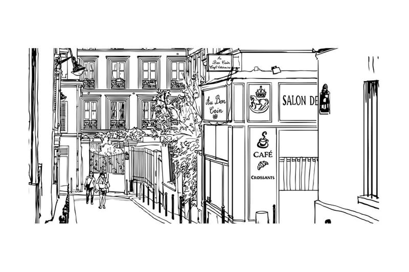 Fototapet XXL A Walk Through Paris Streets 550x270 - Artgeist sp. z o. o. - Boligtilbehør - Vægdekoration - Tapeter - Fototapeter