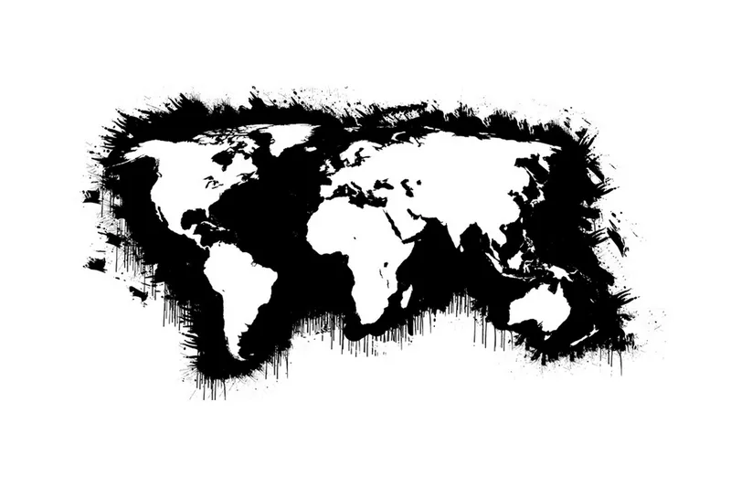 Fototapet XXL White Continents Black Sea 550x270 - Artgeist sp. z o. o. - Boligtilbehør - Vægdekoration - Tapeter - Fototapeter