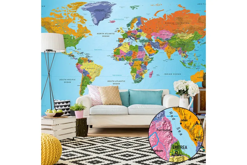 Fototapet XXL World Map Colorful Geography II 500x280, Artgeist sp. z o. o.