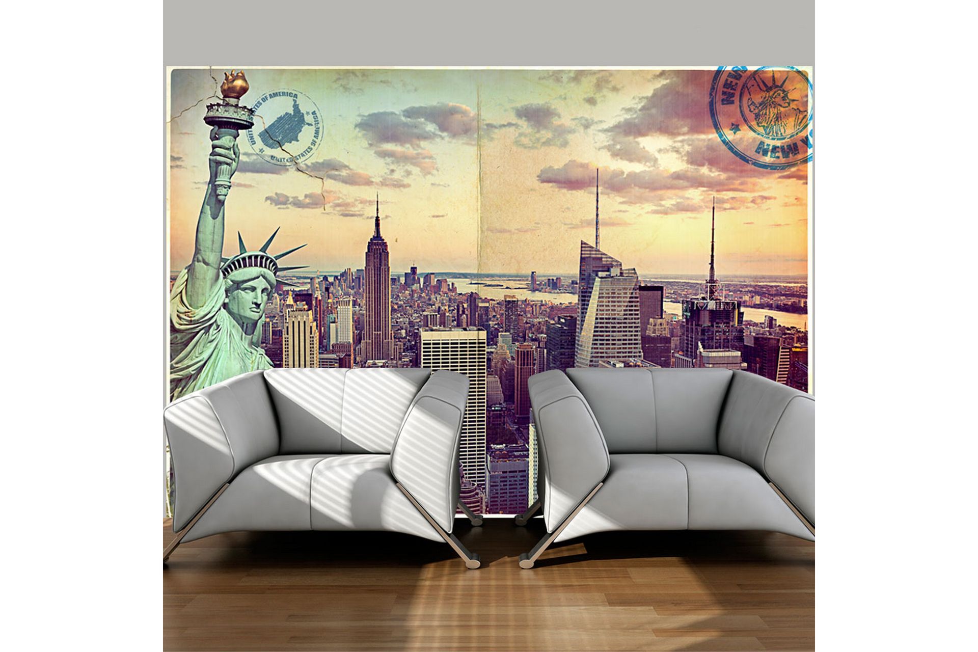 Fototapet Postcard From New York 100x70 - Artgeist sp. z o. o. - Boligtilbehør - Vægdekoration - Tapeter - Fototapeter