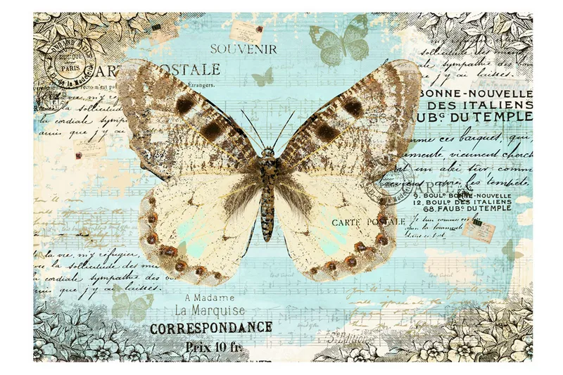 Fototapet Postcard With Butterfly 200x140, Artgeist sp. z o. o.