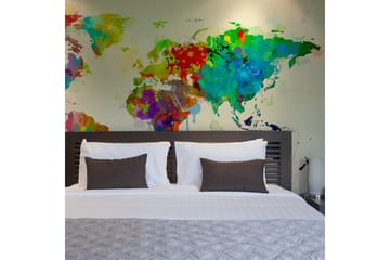 Fototapet Paint Splashes Map Of The World 300x231 - Artgeist sp. z o. o. - Boligtilbehør - Vægdekoration - Tapeter - Fototapeter