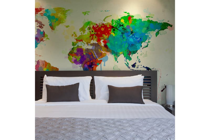 Fototapet Paint Splashes Map Of The World 300x231 - Artgeist sp. z o. o. - Boligtilbehør - Vægdekoration - Tapeter - Fototapeter