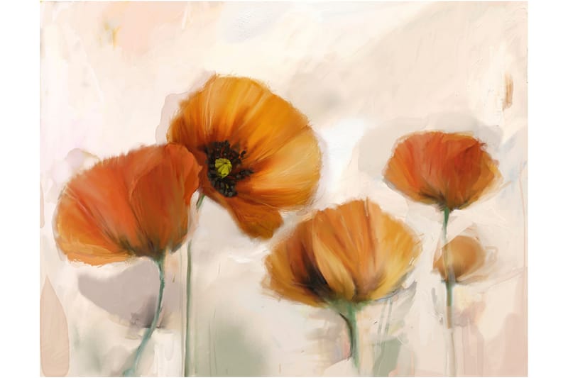 Fototapet Poppies Vintage 200x154 - Artgeist sp. z o. o. - Boligtilbehør - Vægdekoration - Tapeter - Fototapeter