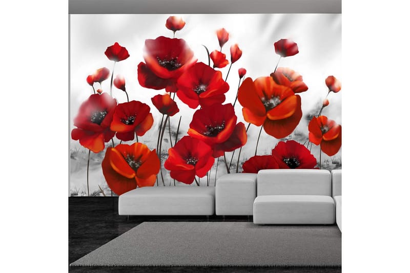 Fototapet Poppies In The Moonlight 150x105 - Artgeist sp. z o. o. - Boligtilbehør - Vægdekoration - Tapeter - Fototapeter