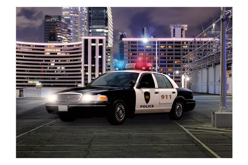 Fototapet Police Car 250x175 - Artgeist sp. z o. o. - Boligtilbehør - Vægdekoration - Tapeter - Fototapeter