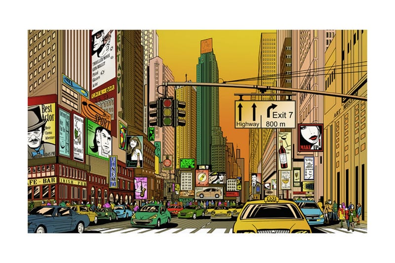 Fototapet Pulserande By NY 450x270, Artgeist sp. z o. o.