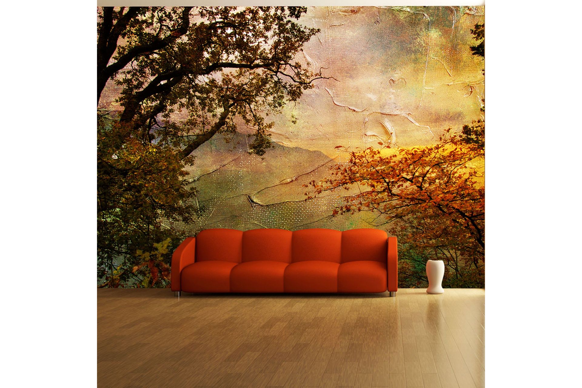 Fototapet Painted Autumn 350x270 - Artgeist sp. z o. o. - Boligtilbehør - Vægdekoration - Tapeter - Fototapeter