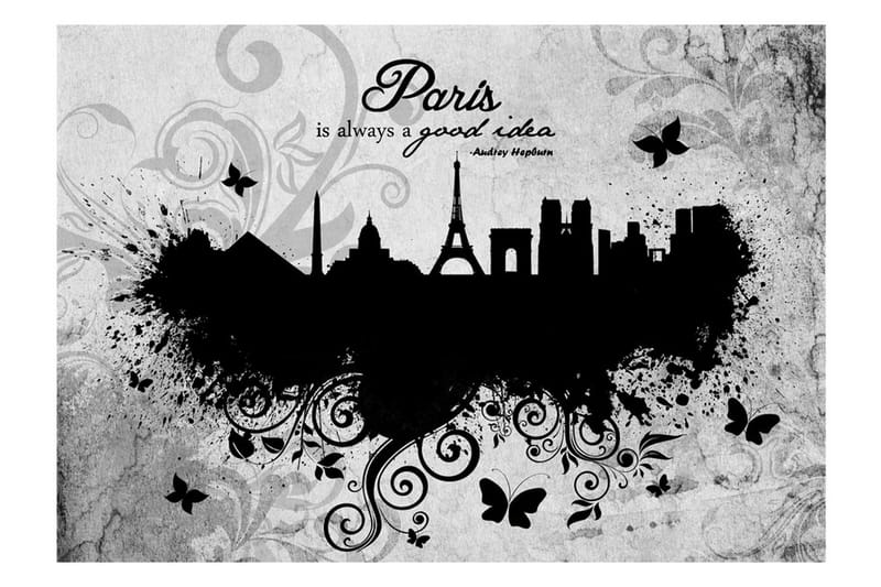 Fototapet Paris Is Always A Good Idea B&W 200x140 - Artgeist sp. z o. o. - Fototapeter