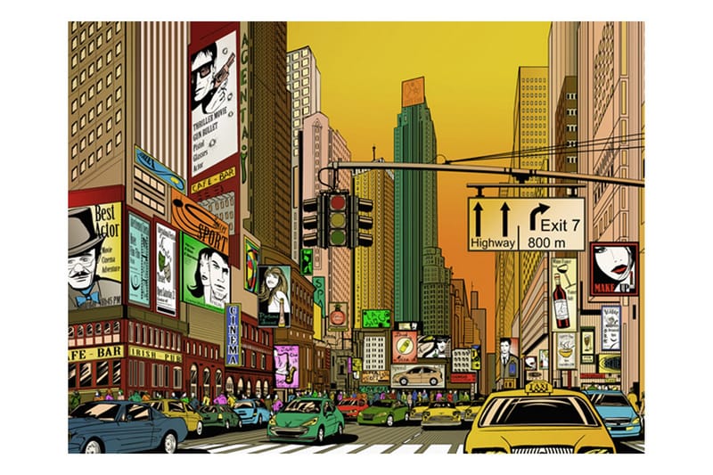 Fototapet Pulserende By NY 250x193, Artgeist sp. z o. o.