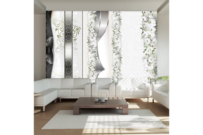 Fototapet Parade Of Orchids In Shades Of Gray 150x105, Artgeist sp. z o. o.