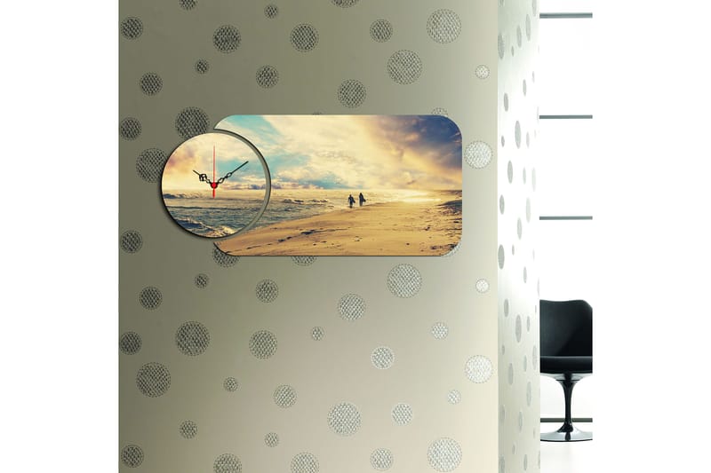 2-Dele - Flerfarvet - Boligtilbehør - Vægdekoration - Vægure & Ure