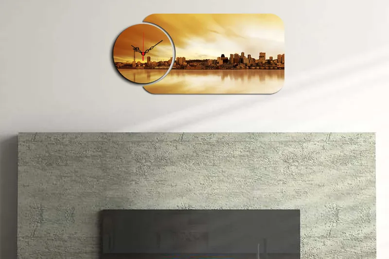 2-Dele - Flerfarvet - Boligtilbehør - Vægdekoration - Vægure & Ure