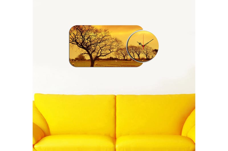 2-Dele - Flerfarvet - Boligtilbehør - Vægdekoration - Vægure & Ure