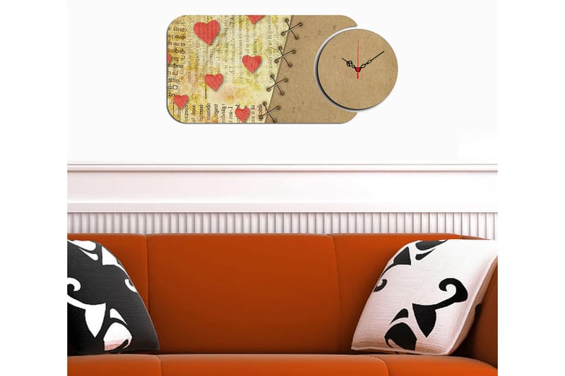 2-Dele - Flerfarvet - Boligtilbehør - Vægdekoration - Vægure & Ure