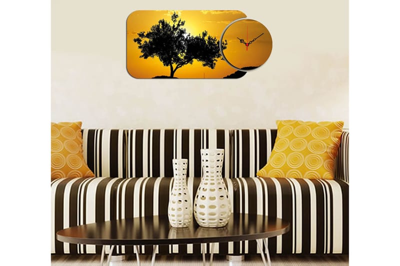 2-Dele - Flerfarvet - Boligtilbehør - Vægdekoration - Vægure & Ure