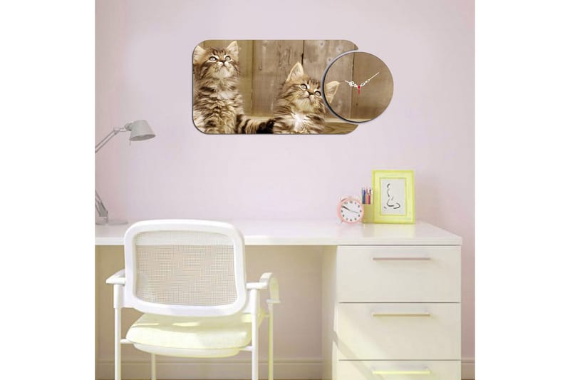 2-Dele - Flerfarvet - Boligtilbehør - Vægdekoration - Vægure & Ure