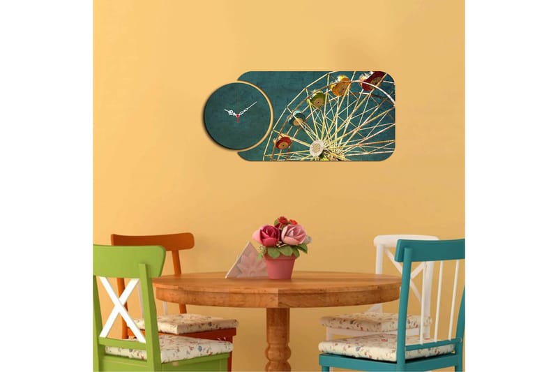 2-Dele - Flerfarvet - Boligtilbehør - Vægdekoration - Vægure & Ure