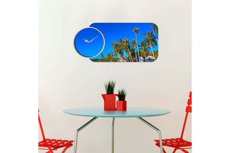 2-Dele - Flerfarvet - Boligtilbehør - Vægdekoration - Vægure & Ure