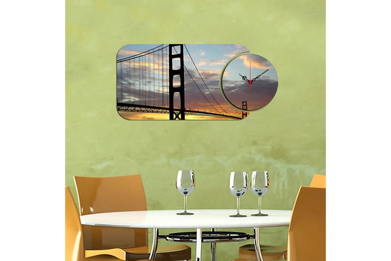 2-Dele - Flerfarvet - Boligtilbehør - Vægdekoration - Vægure & Ure