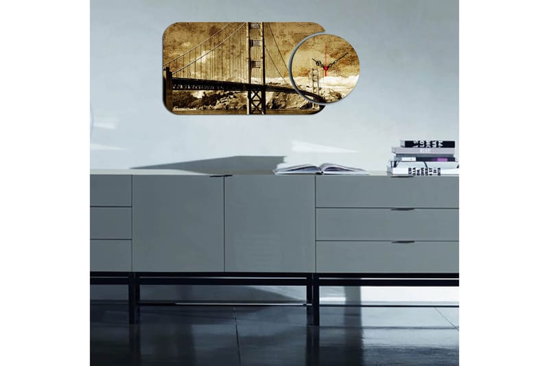 2-Dele - Flerfarvet - Boligtilbehør - Vægdekoration - Vægure & Ure