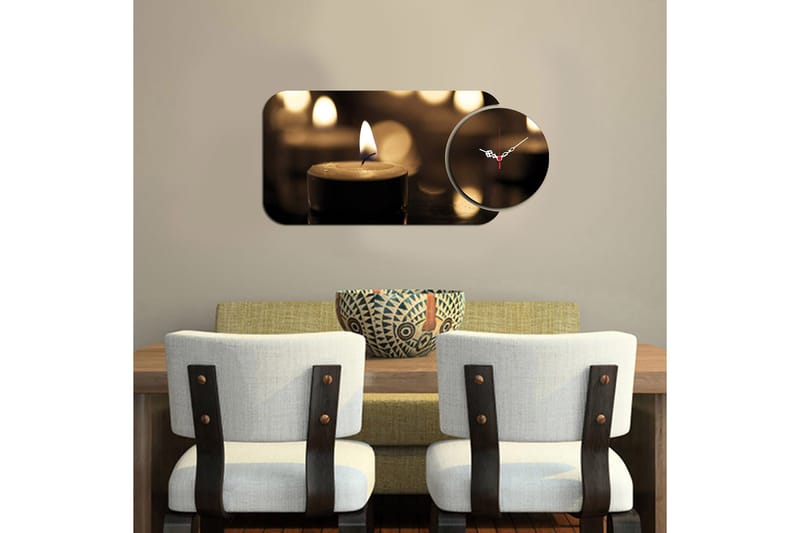 2-Dele - Flerfarvet - Boligtilbehør - Vægdekoration - Vægure & Ure