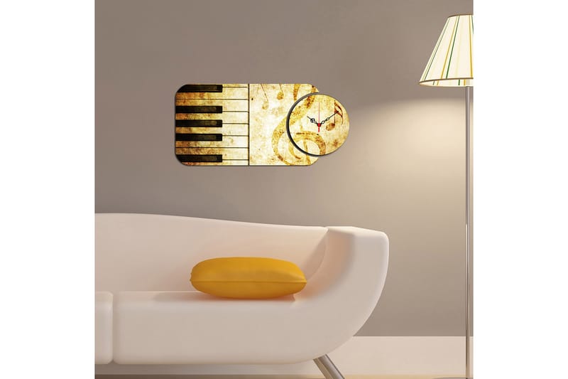 2-Dele - Flerfarvet - Boligtilbehør - Vægdekoration - Vægure & Ure