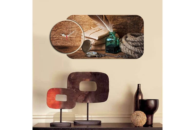 2-Dele - Flerfarvet - Boligtilbehør - Vægdekoration - Vægure & Ure