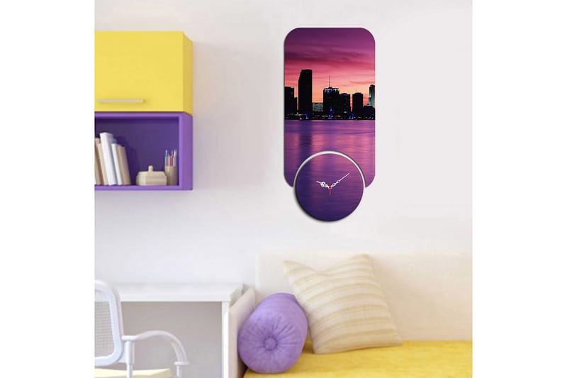 2-Dele - Flerfarvet - Boligtilbehør - Vægdekoration - Vægure & Ure