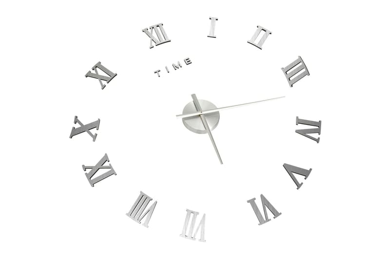 3D-Vægur 100 cm Moderne Design xxl Sølvfarvet - Sølv - Boligtilbehør - Vægdekoration - Vægure & Ure