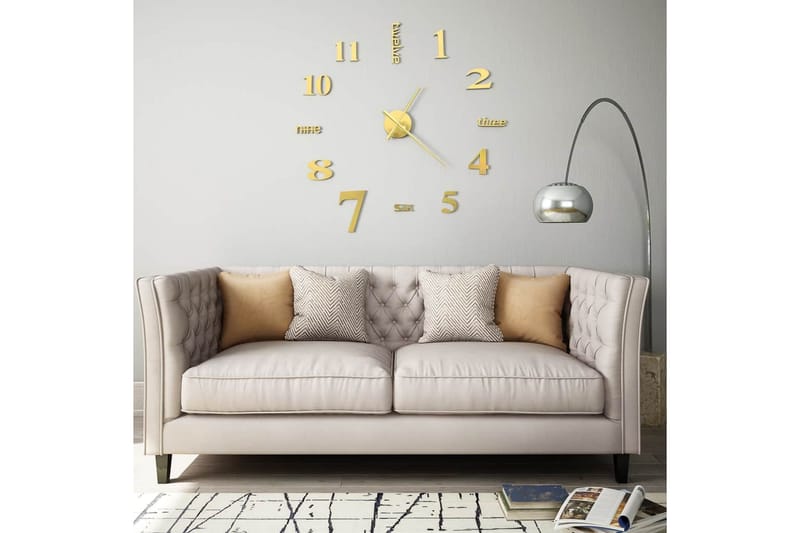 3D-Vægur Moderne Design 100 Cm Xxl Guldfarvet - Guld - Boligtilbehør - Vægdekoration - Vægure & Ure
