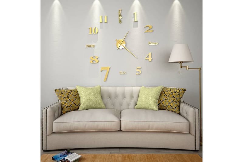 3D-V�ægur Moderne Design 100 Cm Xxl Guldfarvet - Guld - Boligtilbehør - Vægdekoration - Vægure & Ure