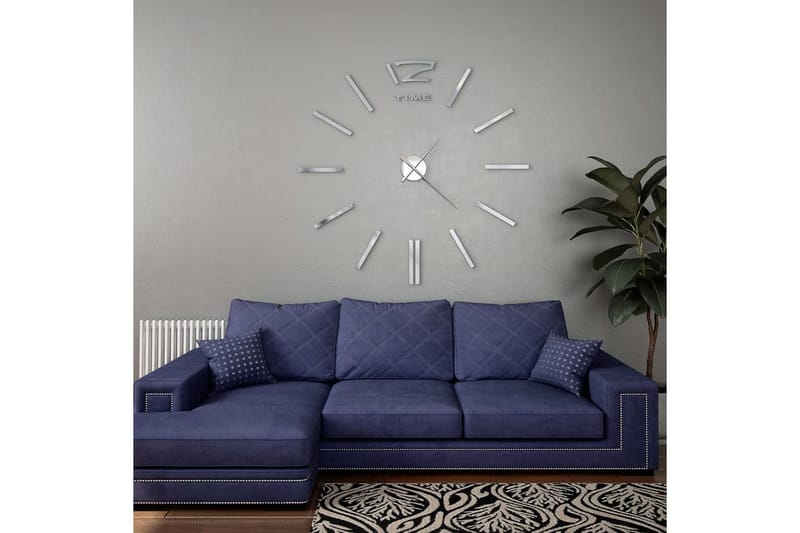 3D-Vægur Moderne Design 100 Cm Xxl Sølvfarvet - Sølv - Boligtilbehør - Vægdekoration - Vægure & Ure