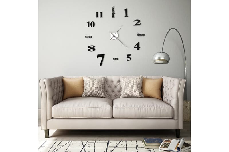 3D-Vægur Moderne Design 100 Cm Xxl Sort - Sort - Boligtilbehør - Vægdekoration - Vægure & Ure
