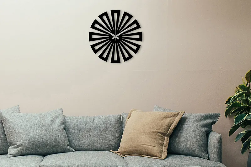 Achterdis Vægur Firkantede Mønster, Sort