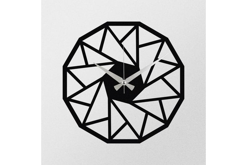 Achterdis Vægur Triangel Mønster - Sort - Boligtilbehør - Vægdekoration - Vægure & Ure
