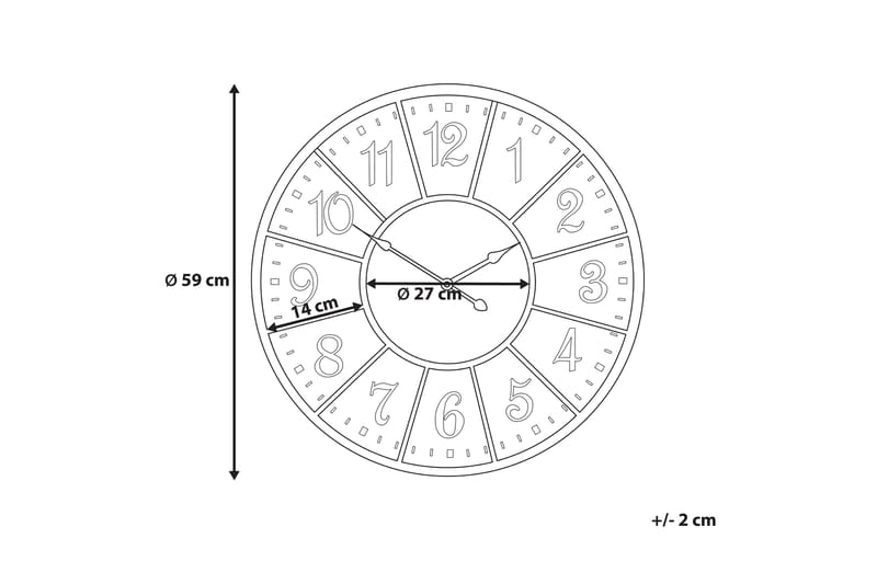 Boswil Vægur 59 cm - Flerfarvet - Boligtilbehør - Vægdekoration - Vægure & Ure