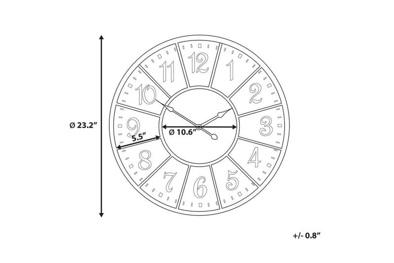 Boswil Vægur 59 cm - Flerfarvet - Boligtilbehør - Vægdekoration - Vægure & Ure