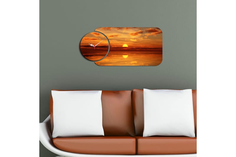 Decorative MDF Clock (2 Pieces) 68x32 - Boligtilbehør - Vægdekoration - Vægure & Ure