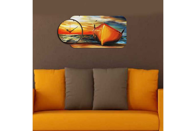 Decorative MDF Clock (2 Pieces) 68x32 - Boligtilbehør - Vægdekoration - Vægure & Ure