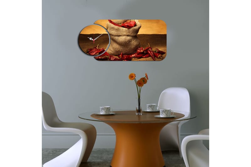 Decorative MDF Clock (2 Pieces) 68x32 - Boligtilbehør - Vægdekoration - Vægure & Ure