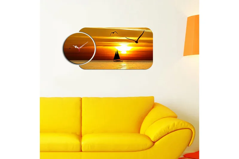 Decorative MDF Clock (2 Pieces) 68x32 - Boligtilbehør - Vægdekoration - Vægure & Ure