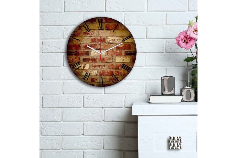 Dekorativ MDF Vægur 30 cm - Flerfarvet - Boligtilbehør - Vægdekoration - Vægure & Ure