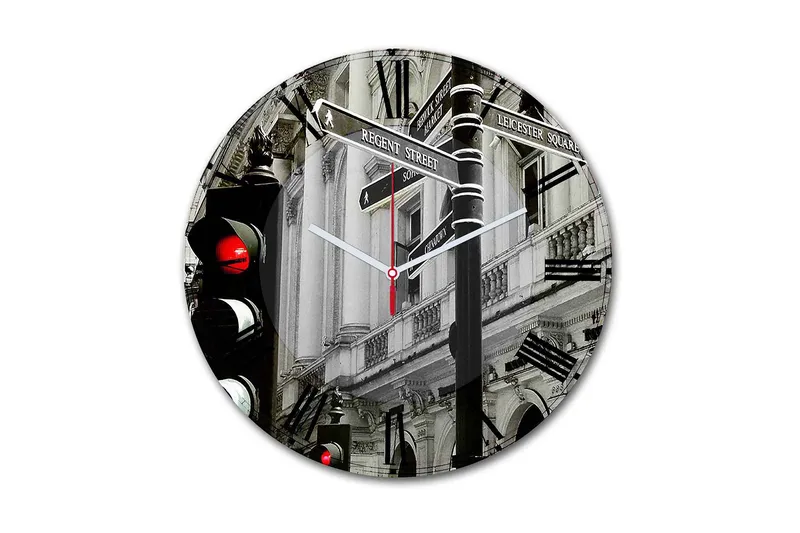 Dekorativ MDF Vægur 30 cm, Flerfarvet